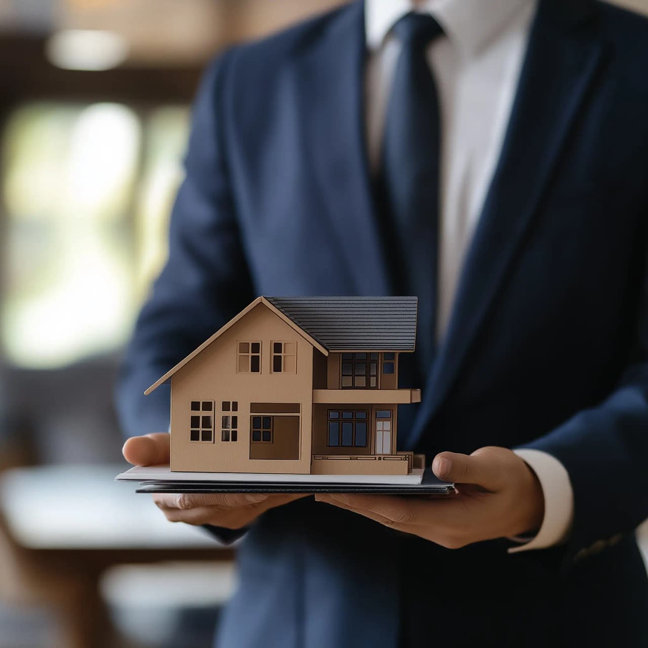 Agente inmobiliario profesional explicando técnicas para aumentar el valor de una vivienda