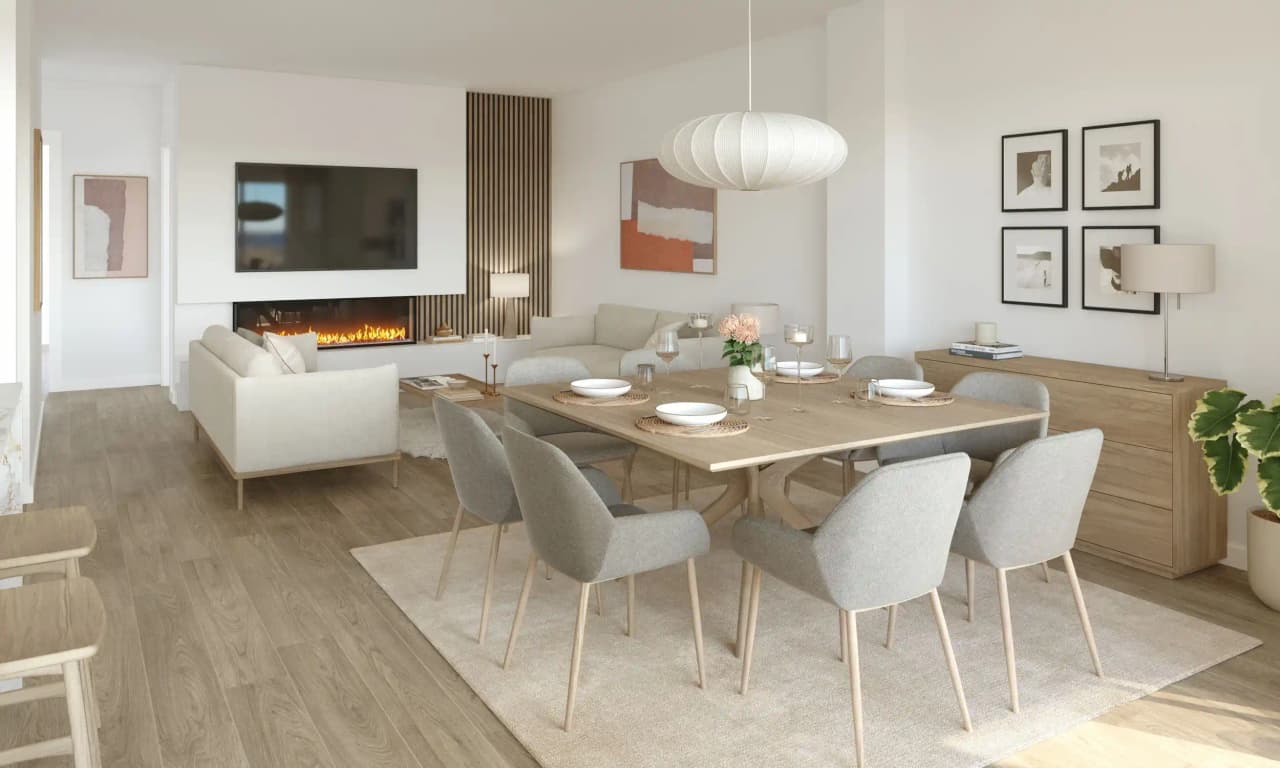 Interior de salón reformado en vivienda de Alcalá de Henares